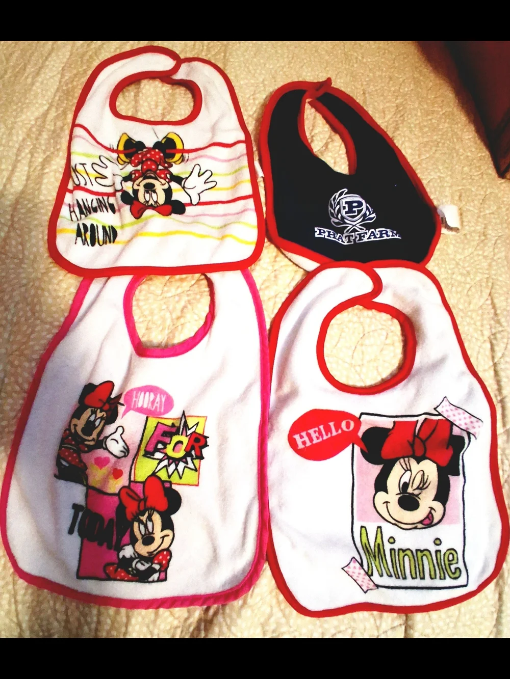 Disney Baby Bibs Pack - Pink, White, Navy, Cream, Light Blue